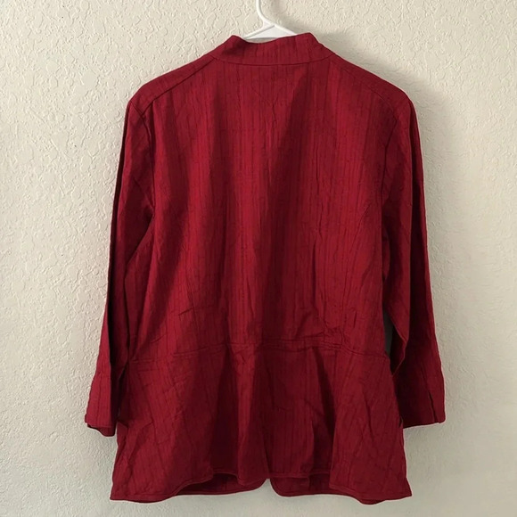 NWT 100% cotton jacket christopher & banks lightweight full zipper jacket red - Picture 3 of 10